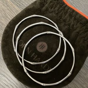 3 John Hardy Sterling Silver Bamboo Bangles